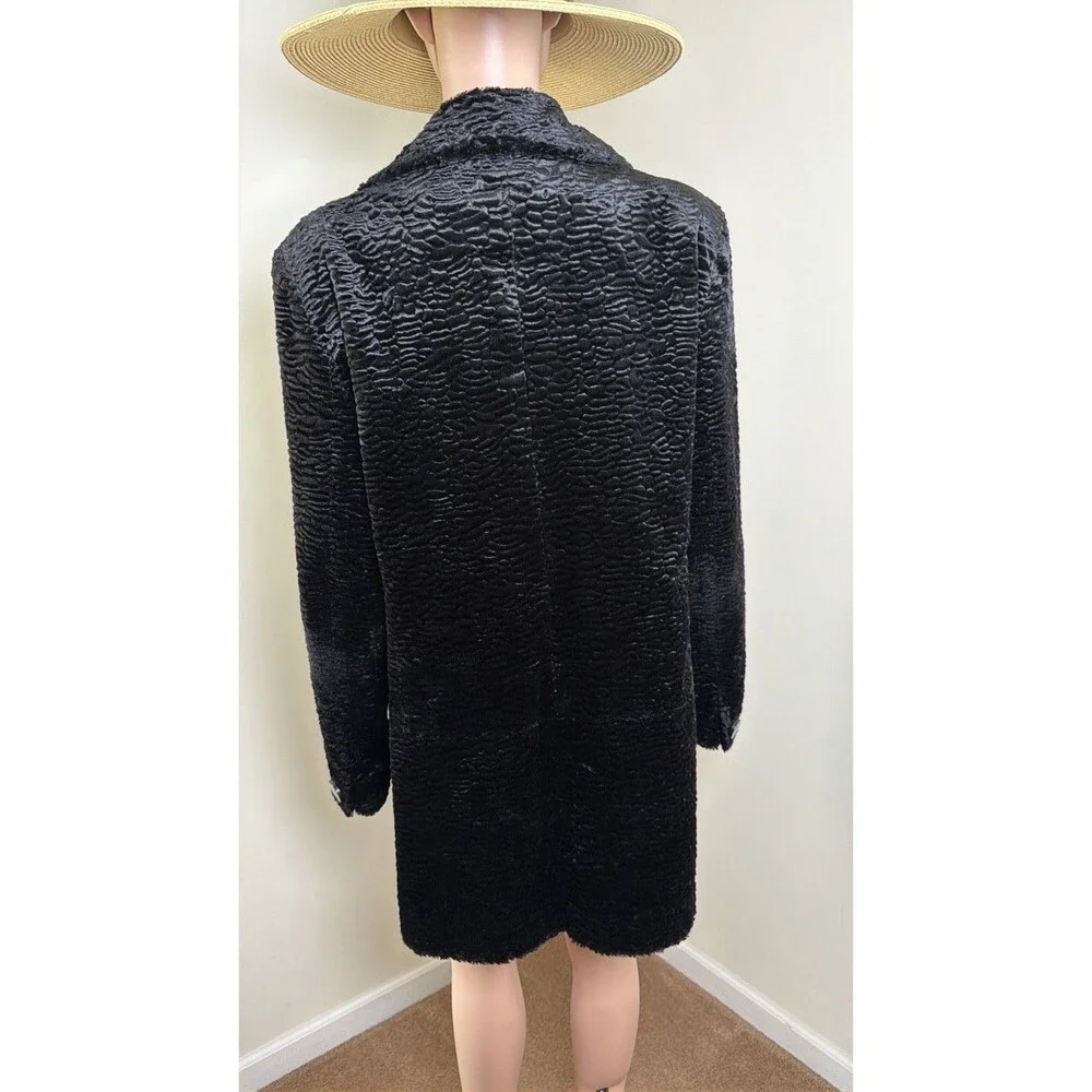 Vintage i.e. Faux Persian Lamb Fur Double-Breasted Coat – Size XL Mob Wife